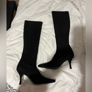 Stuart Weitzman Bootpoint Black Suede Boots